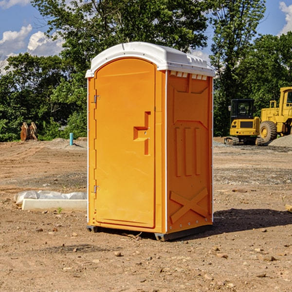 how often are the porta potties cleaned and serviced during a rental period in Compromise